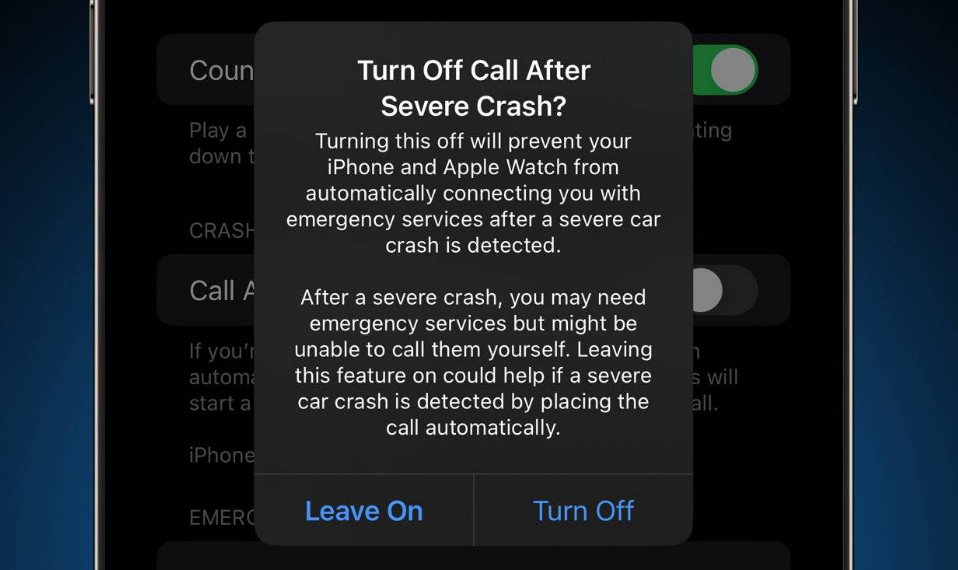 那坡苹果14维修分享 iPhone 14 和 Apple Watch 上关闭崩溃检测 
